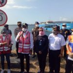 Menteri Perhubungan RI Budi Karya Sumadi didampingi Dirut ASDP Ira Puspa Dewi, perwakilan dari Dirjen Perhubungan Darat dan juga Kadisbud Provinsi Bali meninjau langsung Pelabuhan Gilimanuk pasca larangan mudik 2021.