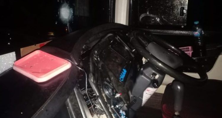 Ket poto: kondisi dasboard depan bus M Trans setelah alami kebakaran