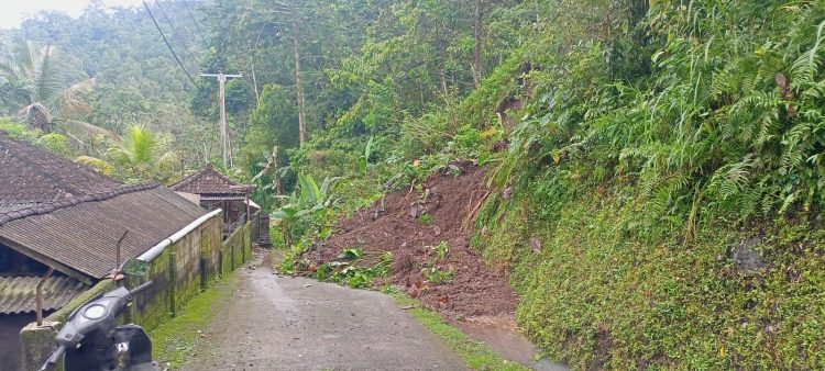 Ket poto: lokasi tanah longsor di Banjar Palungabatu