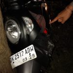 Ket poto: Kondisi sepeda motor korban setelah tabrak pohon