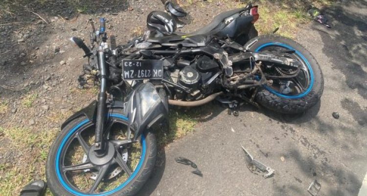 Ket poto: Sepeda motor yang ditumpangi Gusti Ayu