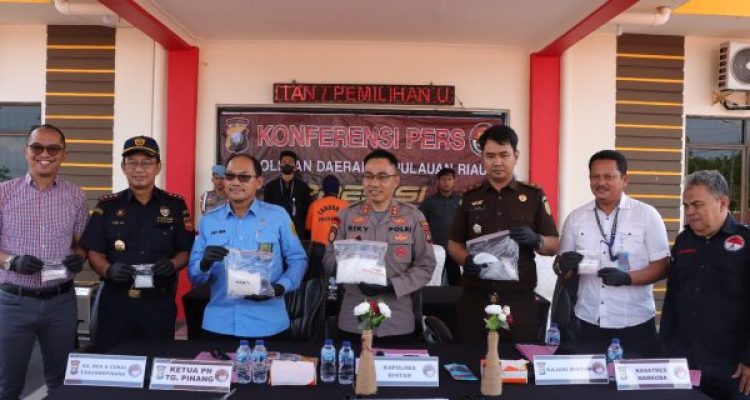 Ket poto: Polres Bintan ungkap kasus sabu
