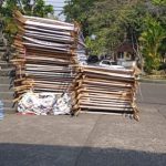 Ket poto: sebagian baliho parpol dikumpulkan di Kantor Satpol PP Jembrana