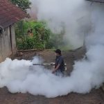 Ket poto: petugas kesehatan saat melakukan fogging di salah satu rumah warga di Jembrana Ket poto: petugas kesehatan saat melakukan fogging di salah satu rumah warga di Jembrana