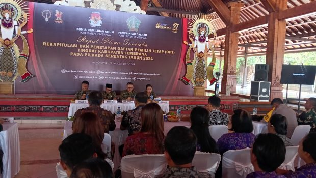 Ket poto: Rapat pleno penetapan DPT di Pendopo Kesari