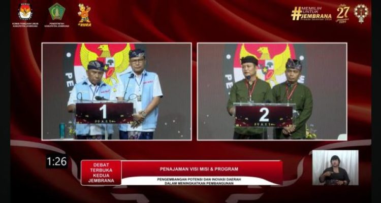 Ket poto: Debat terkahir paslon Bupati dan Wakil Bupati Jembrana (Dok KPU Jembrana)