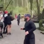 Ket poto: Saat kejadian pohon tumbang di Monkey Forest Ubud