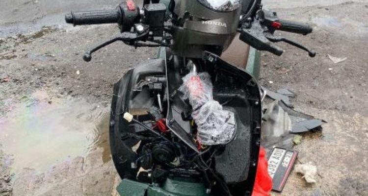 Ket poto: Kondisi sepedamotor korban yang mennggal dunia