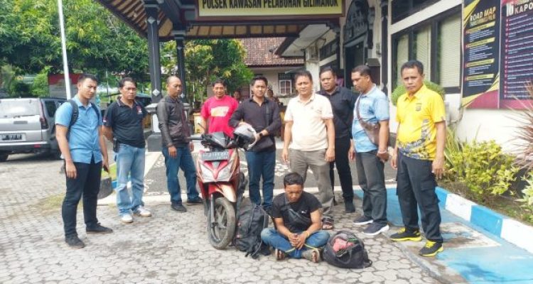 Ket poto: Anggota Polsek Kawasan Pelabuhan Gilimanuk berhasil ringkus pelaku begal di Pelabuhan Gilimanuk