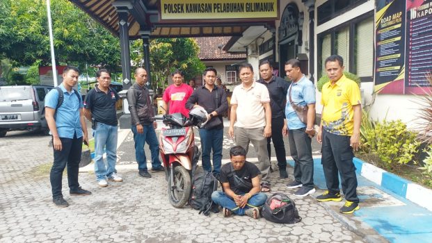 Ket poto: Anggota Polsek Kawasan Pelabuhan Gilimanuk berhasil ringkus pelaku begal di Pelabuhan Gilimanuk
