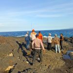 Ket poto: Lokasi pemancing yang hilang diduga terseret arus Ket poto: Lokasi pemancing yang hilang diduga terseret arus