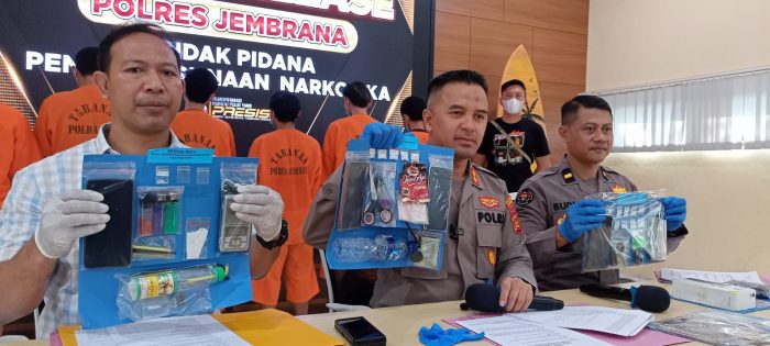 Ket poto: jumap pers kasus nerkotika berjenis sabu-sabu