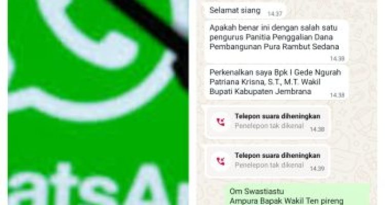 Ket poto: Tangkapan layar mudus penipuan