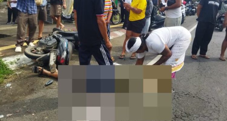 Ket poto: Kondisi korban setelah terlindas truk semen di Kecamatan Melaya