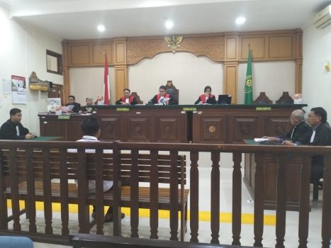 Ket poto: Sidang kasus pencemaran nama baik beberapa waktu lalu di PN Negara