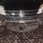 Ket poto: Kondisi kendaraan Honda CRV usai tabrakan dengan Daihatsu Ayla di Kelurahan Gilimanuk