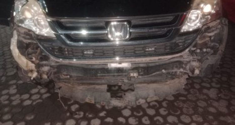 Ket poto: Kondisi kendaraan Honda CRV usai tabrakan dengan Daihatsu Ayla di Kelurahan Gilimanuk