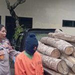 Ket poto: Kapolres Jembrana AKBP Kadek Citra Dewi Suparwati bersama Kasat Reskrim serta pelaku menunjukan barang bukti