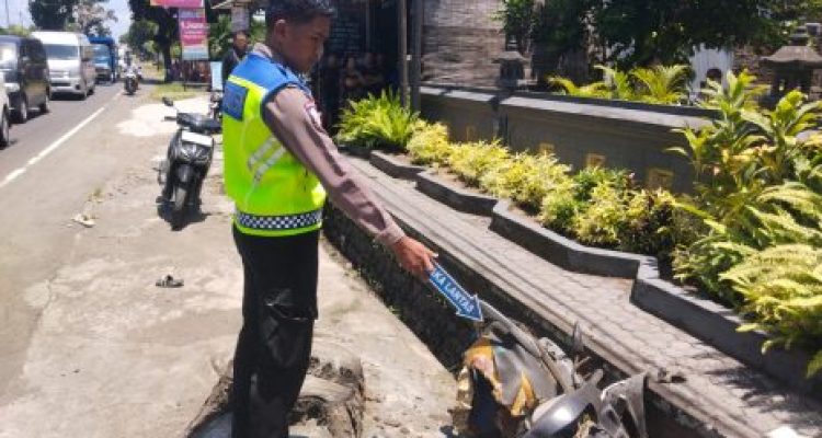 Ket poto: Kondisi sepeda motor yang ditumpangi korban