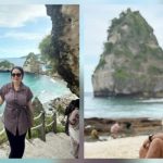 Ket Foto: Wisatawan saat mengabadikan momen di destinasi Wisata Diamond Beach, Nusa Penida.