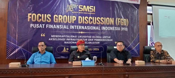 Ket poto: Focus Group Discussion (FGD) bertema Menangkapitalisasi Likuiditas Global untuk Akselerasi Infrastruktur dan Pembangunan Nasional Berkelanjutan yang digelar Serikat Media Siber Indonesia (SMSI) di Kantor DPD Provinsi Bali, Jumat (10/7/2026).