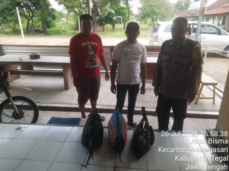 Ket poto: Polisi sita ayam aduan di lokasi