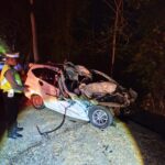Ket poto: Kondisi Toyota Calya usai tabrakan dengan kendaraan BUs Mansion di Kelurahan Gilimanuk