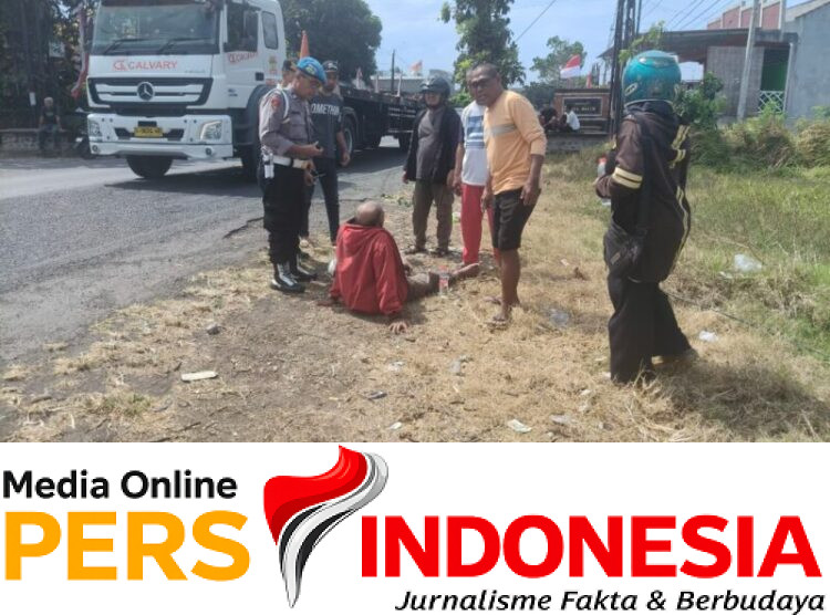 Ket poto: Kondisi korban Saat usai nabrak kabel wifi