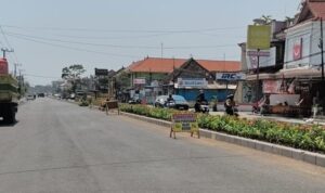 Ket poto: Proyek penataan kawasan Kota Negara di Jalan Ngurah Rai, Jembrana.